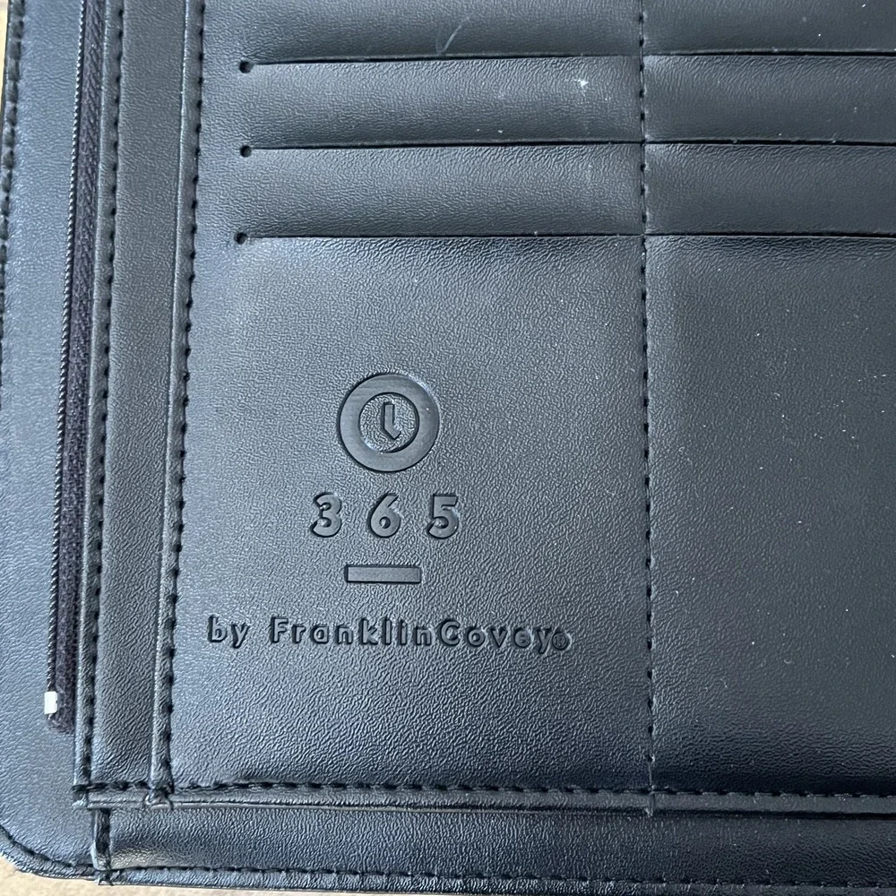 Franklin Covey 365 Planner Black Leather Canvas Magnet Closure